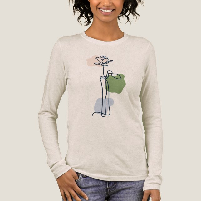 Abstrakt Ro Flower T Shirt (Framsida)