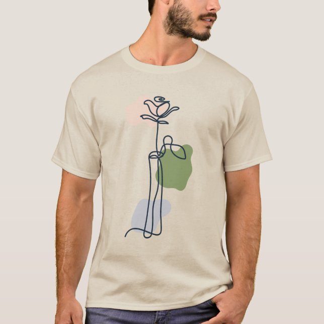 Abstrakt Ro Flower T Shirt (Framsida)