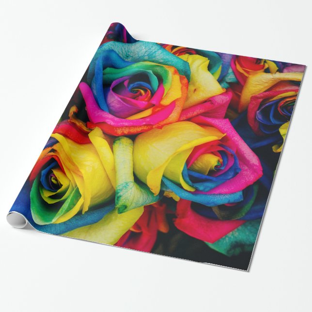 Abstrakt Ro Garden Elegant Blommigt Presentpapper (Utrullad)