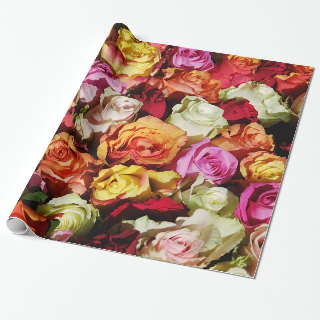 Abstrakt Ro Garden Elegant Blommigt Presentpapper (Utrullad)