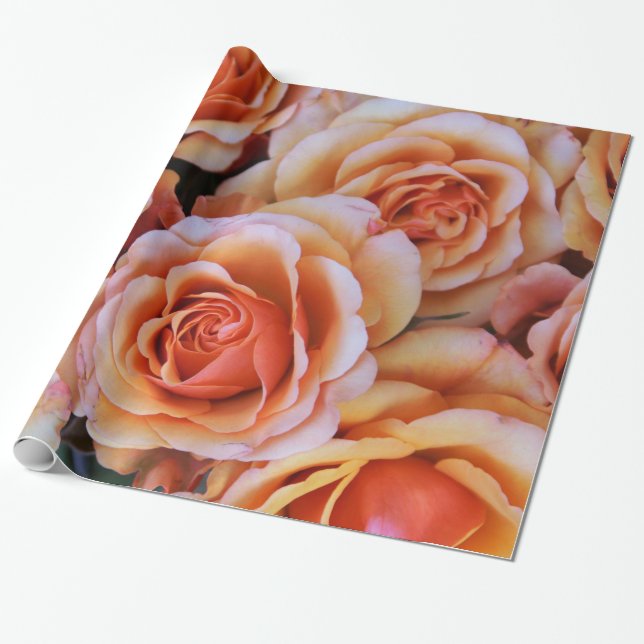 Abstrakt Ro Garden Elegant Blommigt Wrappin Presentpapper (Utrullad)