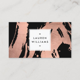 Abstrakt Ro Guld Brushstrokes på svart Visitkort