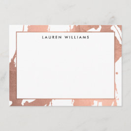 Abstrakt Ro Guld Brushstrokes på vitanteckningskor Anteckningskort