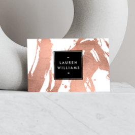 Abstrakt Ro Guld Brushstrokes på vitt Visitkort