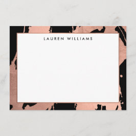 Abstrakt Ro Guld Brushstroks på svarta antecknings Anteckningskort