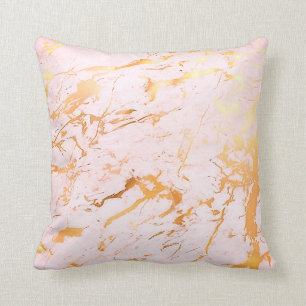 Abstrakt Ro Guld Rosa Girly Marble Pastel Kudde