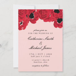 Abstrakt Ro och Poppies Bröllop Inbjudningar