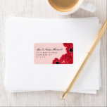Abstrakt Ro och poppies Newlyed Returadress Adressetikett<br><div class="desc">Denna inbjudan skapades för en djärv blommigt med ro och poppies och ljusa färger.</div>
