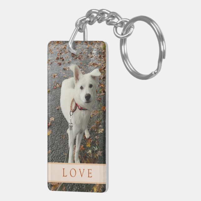 Abstrakt Ro (Orange), akrylnyckelkedja (Höger Baksida)