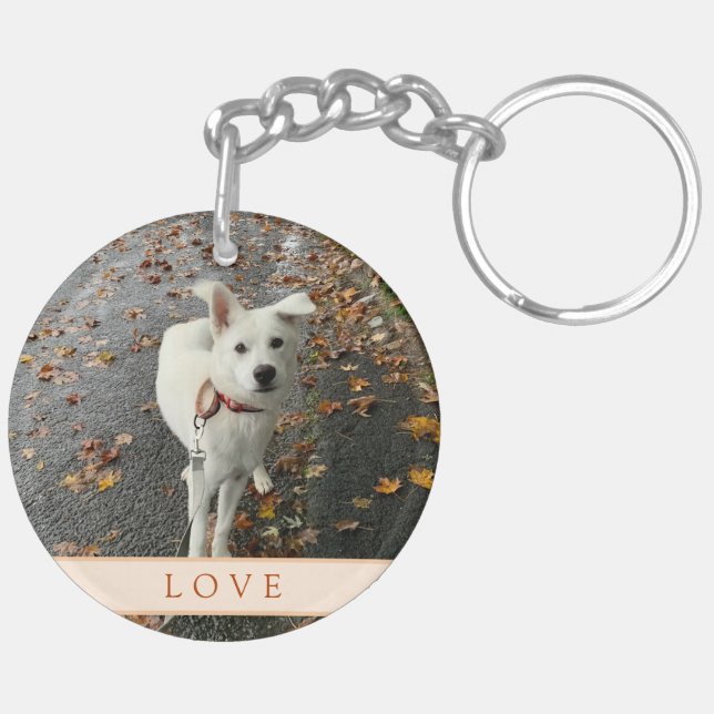 Abstrakt Ro (Orange), akrylnyckelkedja (Höger Baksida)