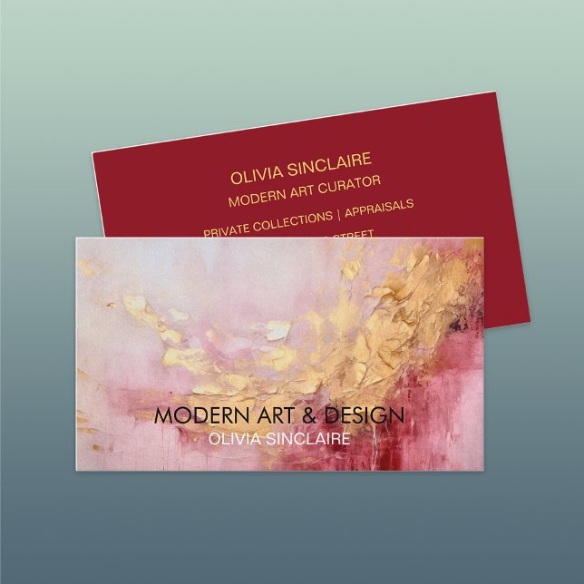 Abstrakt Ro Rosa Paint Guld Visitkort (Skapare uppladdad)