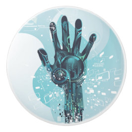 Abstrakt Robot Hand Ceramic Knob Knopp