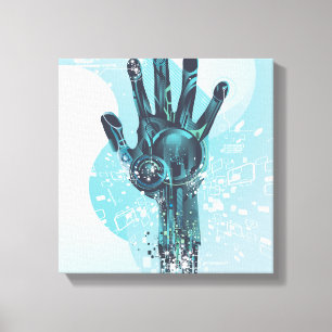 Abstrakt Robot Hand Wrapped Canvas