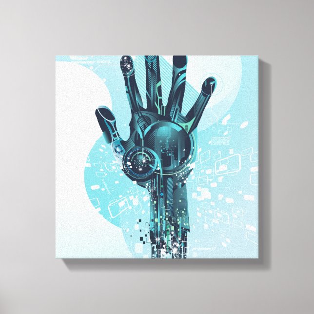 Abstrakt Robot Hand Wrapped Canvas (Framsida)