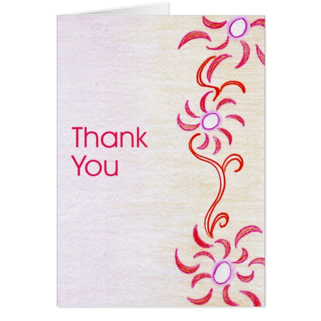 Abstrakt röd blom- bröllopinbjudan OBS kort (Framsidan)