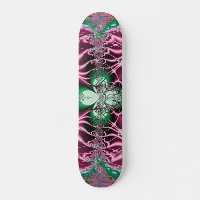Abstrakt röd blomma skateboard bräda 21,5 cm (Framsida)