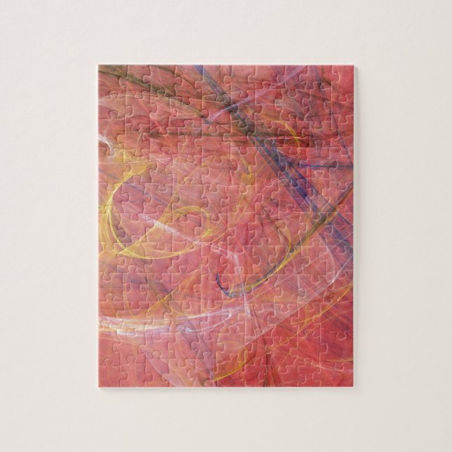 Abstrakt röd fractal pussel (Vertikal)