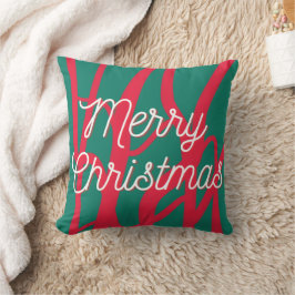 Abstrakt Röd Grön Personlig God Jul Kudde