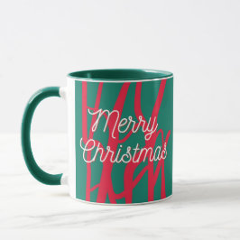 Abstrakt Röd Grön Personlig God Jul Mugg