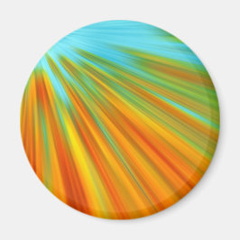 Abstrakt röd gult orange grönt rand på blå magnet
