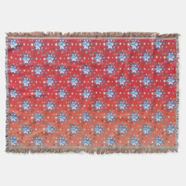 Abstrakt röd och blå jul snöflingor mysfilt