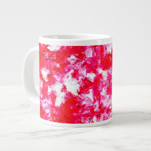 Abstrakt Röd och Rosa Jumbo Mugg