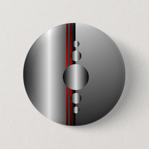 Abstrakt röd och silvermetallLook Knapp