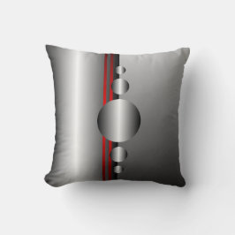 Abstrakt röd och silvermetallLook Kudde