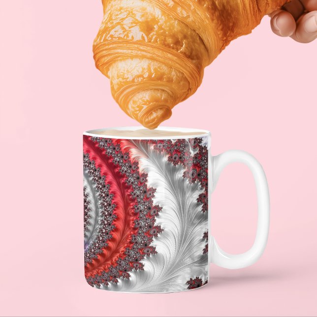 Abstrakt röd och svart gradient spiral fraktal kaffemugg (Skapare uppladdad)