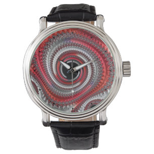 Abstrakt Röd övertoning Spiral Fractal Armbandsur