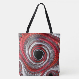 Abstrakt Röd övertoning Spiral Fractal Tygkasse