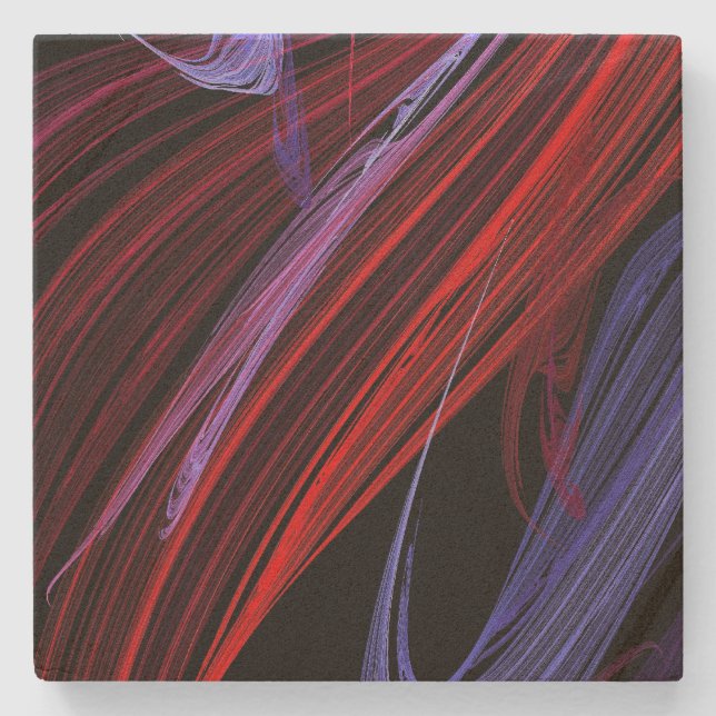 Abstrakt röd på Underlägg av blå kvadrat (Framsidan)