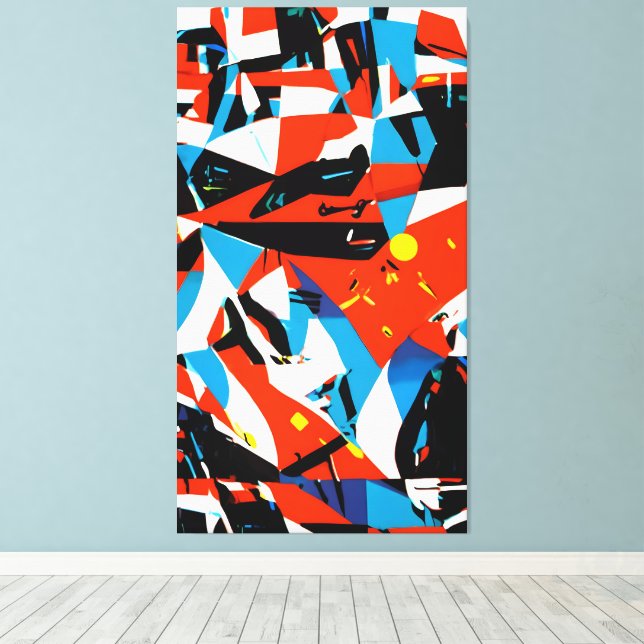 Abstrakt Röd rytm Canvastryck (Insitu (trägolv))