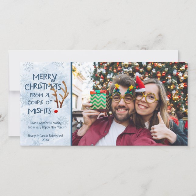 Abstrakt Röda renar, från missöden Julkort (Framsida)