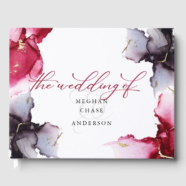 Abstrakt rödlila geod-gästbok gästböcker (Framsida)