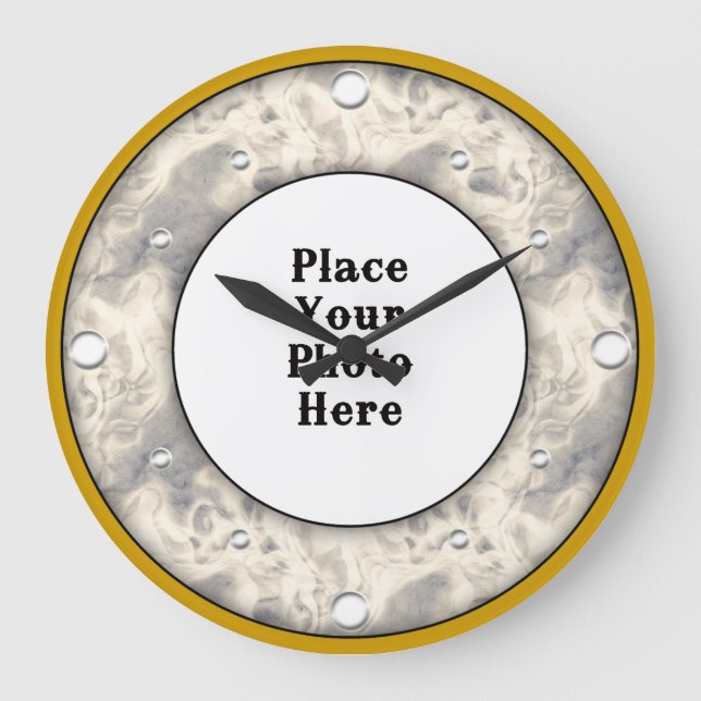 Abstrakt rök Ram din fotoväggsklocka Stor Klocka (Framsida)