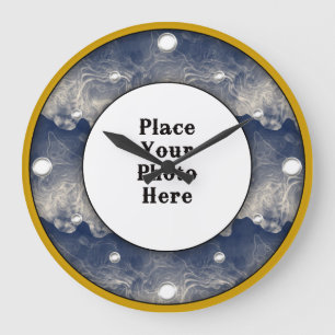 Abstrakt rök Ram din fotoväggsklocka Stor Klocka