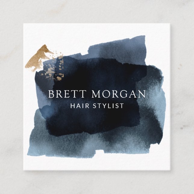 Abstrakt Rökvit svart svit - Stylist Fyrkantigt Visitkort (Framsida)