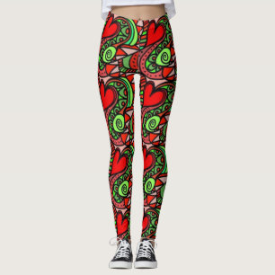 Abstrakt Roligt Färgfläckar Leggings