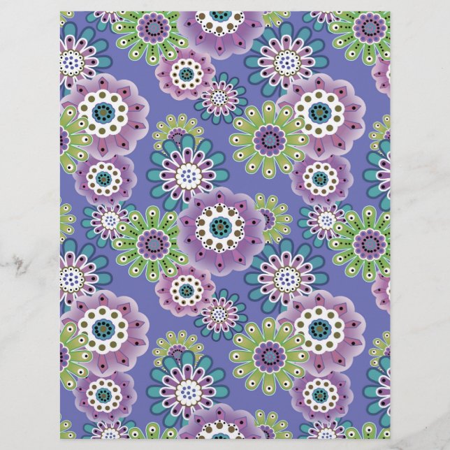 Abstrakt roligt tecknad blommor blommigt Children- Reklamblad (Framsidan)