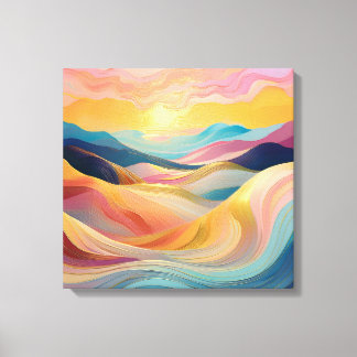 Abstrakt Rolling Backe vid Sunset Canvastryck