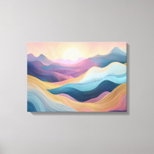 Abstrakt Rolling Backe vid Sunset Canvastryck