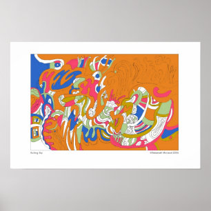 abstrakt "Rolling Himlar" Poster