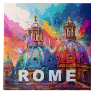 Abstrakt Rom Art - Modern italienska Cityscape Kakelplatta