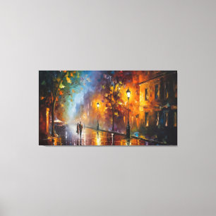 Abstrakt Romantic City Ligcape Oljemålning Canvastryck