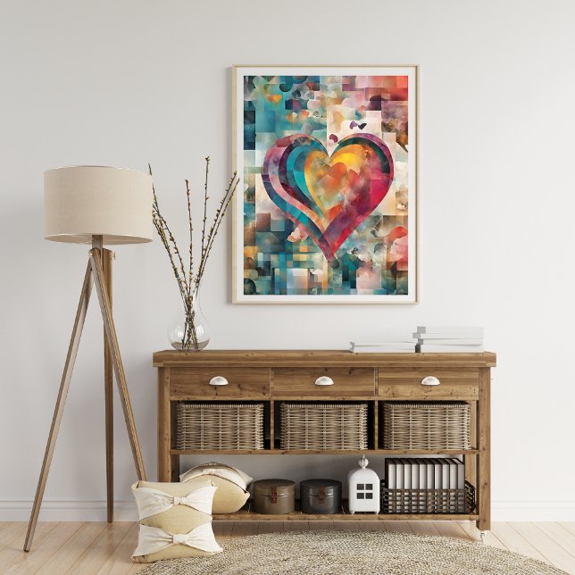 Abstrakt Romantic Heart Poster (Abstract Romantic Heart Poster)
