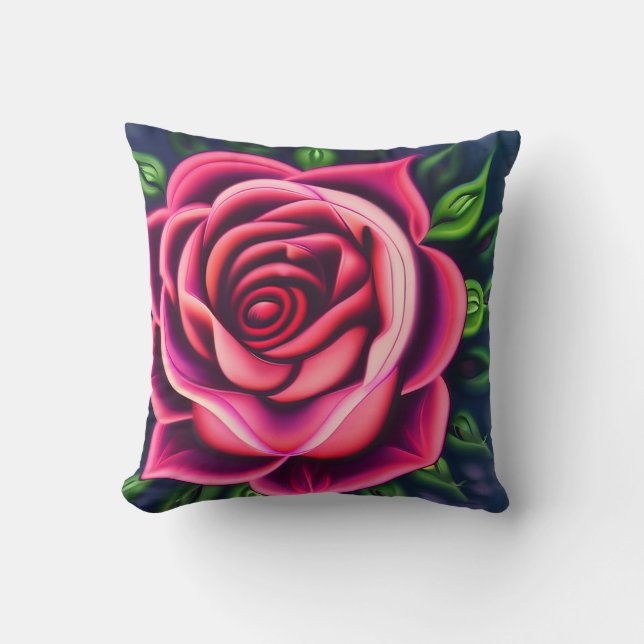 Abstrakt Romantic Rosa ros Bloom Kudde (Framsida)