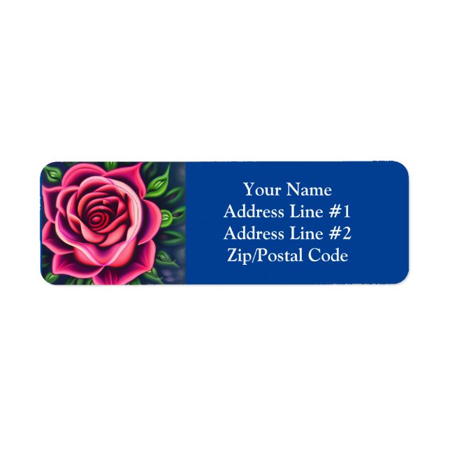 Abstrakt Romantic Rosa ros Bloom Returadress Etikett (Framsidan)