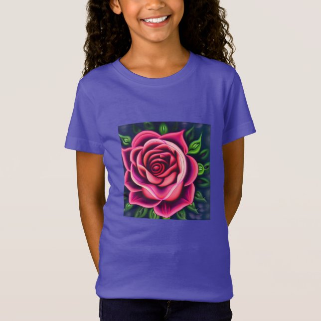 Abstrakt Romantic Rosa ros Bloom T Shirt (Framsida)