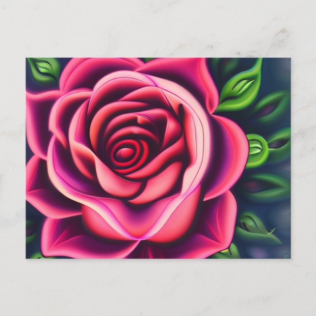Abstrakt Romantic Rosa ros Bloom Vykort (Framsida)